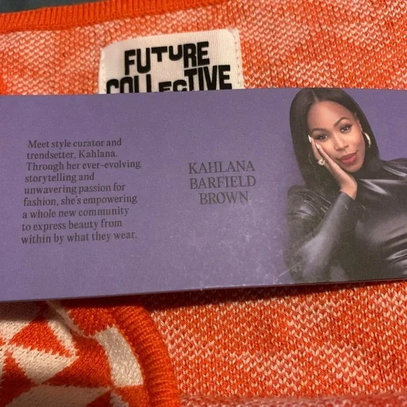 Future Collective 3X NWTgsold out! Rare  Orange and White Crop Top - Picture 5 of 7